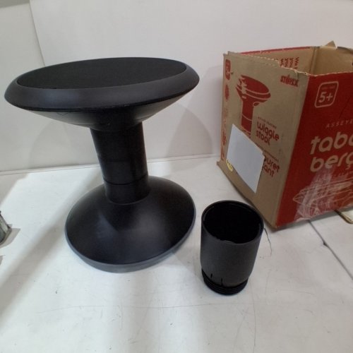 STOREX WIGGLE STOOL, NON-SLIP BASE, ADJUSTABLE 12-18 INCH HEIGHT, BLACK image 2