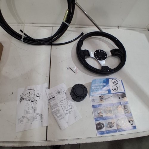 BOAT STEERING SYSTEM WITH 12.8" STEERING WHEEL - 13FT - BLACK (MODEL: 292525/292521/293090) image 4