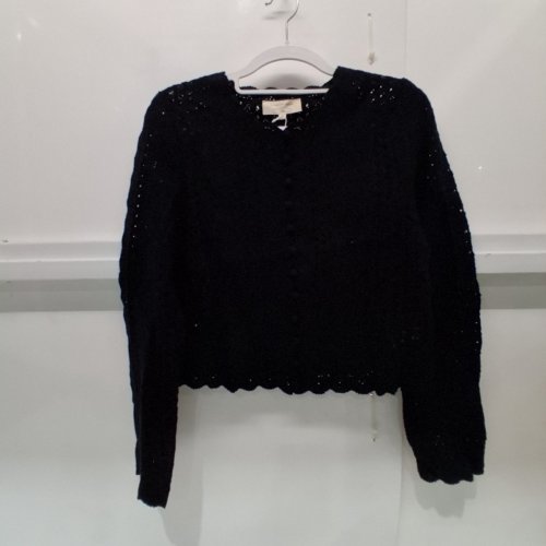 LA MAILLE SEZANE NOELIE KNIT CARDIGAN - MEDIUM - BLACK image 2