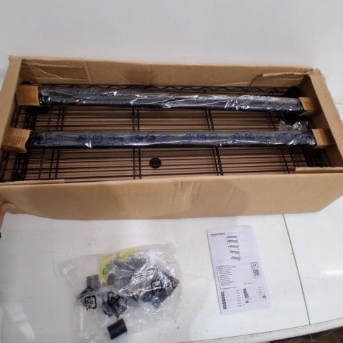 AMAZON BASICS 5-SHELF ADJUSTABLE HEAVY DUTY STEEL WIRE RACK STORAGE SHELF, 72" - BLACK image 2