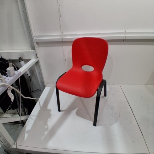 LIFETIME STACKING KIDS CHAIR WITH HIGH IMPACT POLYETHYLENE CONSTRUCTION LIGHTWEIGHT AND DURABLE WEATHER RESISTANT CONTOURED SEAT AND BACK - RED (MODEL:80474) image 3