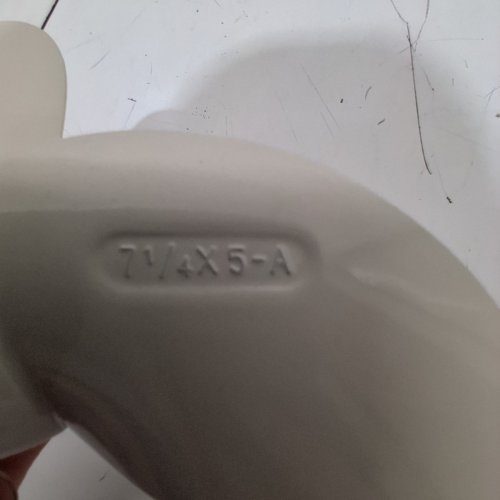 OUTBOARD PROPELLER - 7 1/4" X 5" - WHITE (STYLE: 7 1/4 X 5-A) image 4