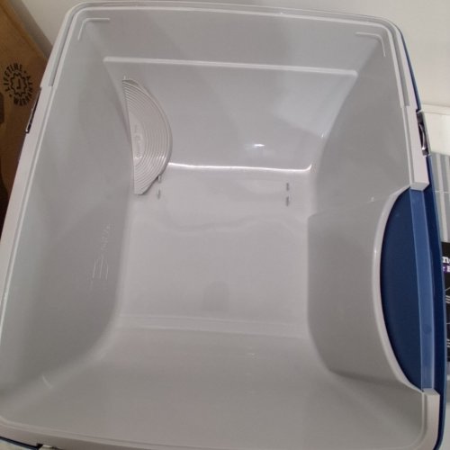 OMEGA PAW ROLL 'N' CLEAN SELF CLEANING LITTERBOX, WHITE & PERAL BLUE (MODEL : PR-RA20-1) image 3