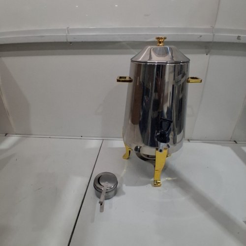 HOT & COLD BEVERAGE DISPENSER WITH ALCOHOL BURNER - 3.4GAL. - STAINLESS STEEL/GOLD (MODEL: WNS-GZD13) image 3