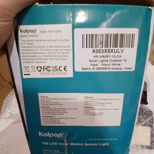 10PK KOLPOP LED MOTION SENSOR SOLAR LIGHTS - WARM WHITE (MODEL: YHM02B / KP-WS05Y-10-CA) image 3