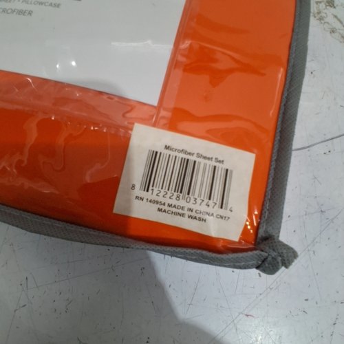 3PC BARE HOME SHEET SET - TWIN XL - ORANGE image 3