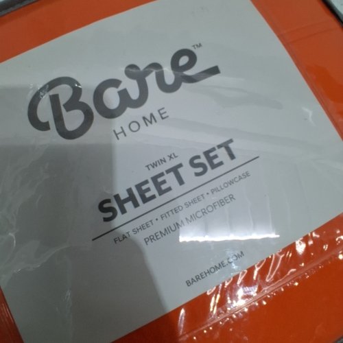 3PC BARE HOME SHEET SET - TWIN XL - ORANGE image 4