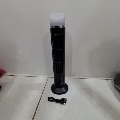 ERHIGHER LED LIGHT BLADELESS STREAMLINED DESIGN TOWER FAN - 14"X3.9" - BLACK image 3