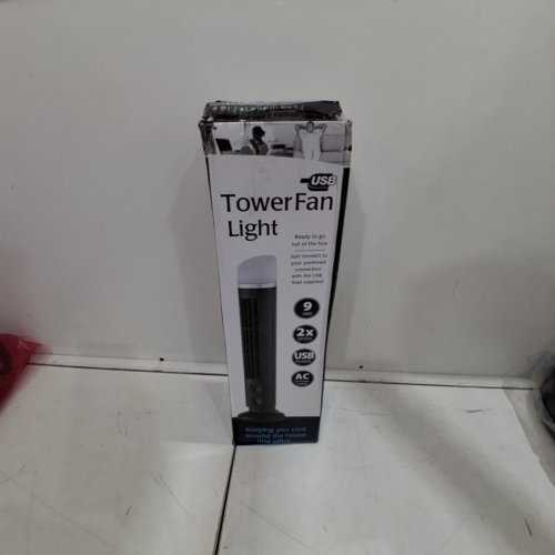 ERHIGHER LED LIGHT BLADELESS STREAMLINED DESIGN TOWER FAN - 14"X3.9" - BLACK image 4