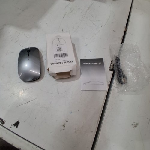RECHARGEABLE WIRELESS BLUETOOTH MOUSE - SLIM ERGNOMIC DESIGN - SILVER BLACK (MODEL: E68) image 4