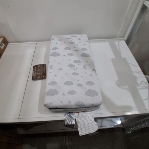 BABYLICIOUS TRI-FOLD PACK AND PLAY MATTRESS TOPPER - 38" X 26" - WHITE / GRAY (MODEL: BBL-536) image 4