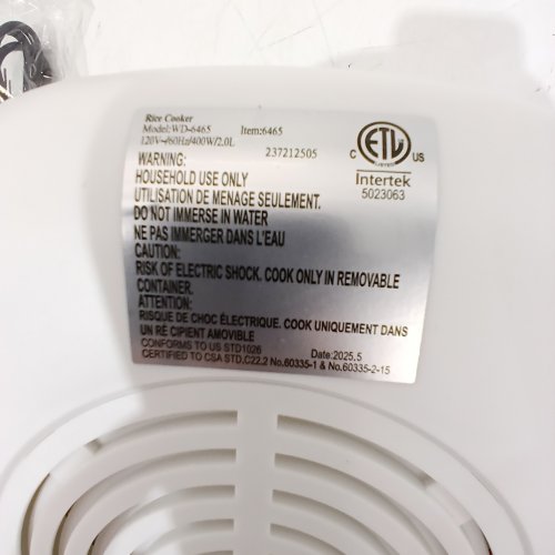 RICE ROBOT RICE COOKER - 2L - WHITE (MODEL: 6465) image 5