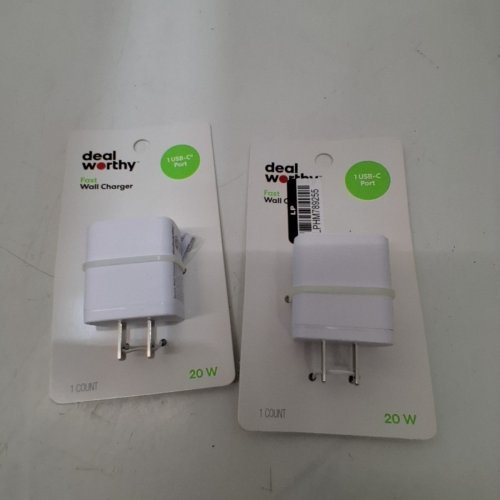 2 DEALWORTHY SINGLE PORT USB-C FAST CHARGING WALL ADAPTER - 20W - WHITE image 2