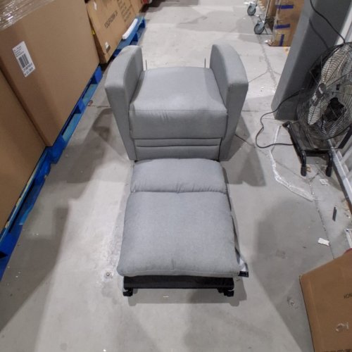 2PC MODERN RECLINING LOUNGE CHAIR - 27.5" X 29" - LIGHT GREY image 2
