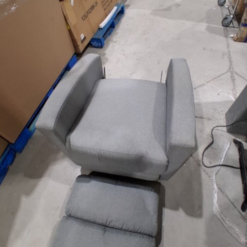 2PC MODERN RECLINING LOUNGE CHAIR - 27.5" X 29" - LIGHT GREY image 3