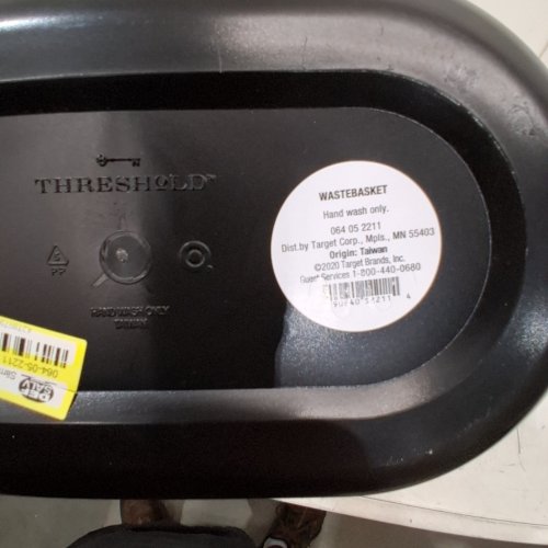 THRESHOLD SLIM OVAL BATHROOM WASTEBASKET BLACK - 10" - BLACK image 2