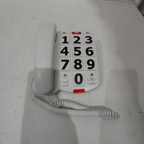 BIG BUTTON PHONE, PRACTICAL ADJUSTABLE VOLUME EASY DIALING - WHITE - (MODEL: MS-305) image 2