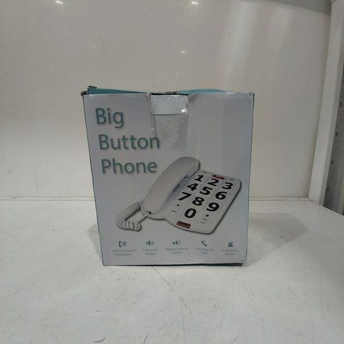 BIG BUTTON PHONE, PRACTICAL ADJUSTABLE VOLUME EASY DIALING - WHITE - (MODEL: MS-305) image 3