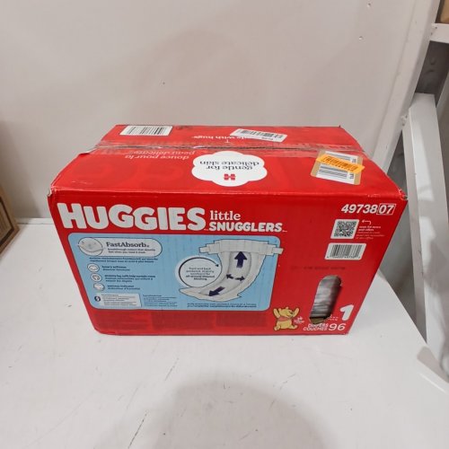 96 PK HUGGIES LITTLE SNUGGLERS BABY DIAPERS - SIZE 1 image 3