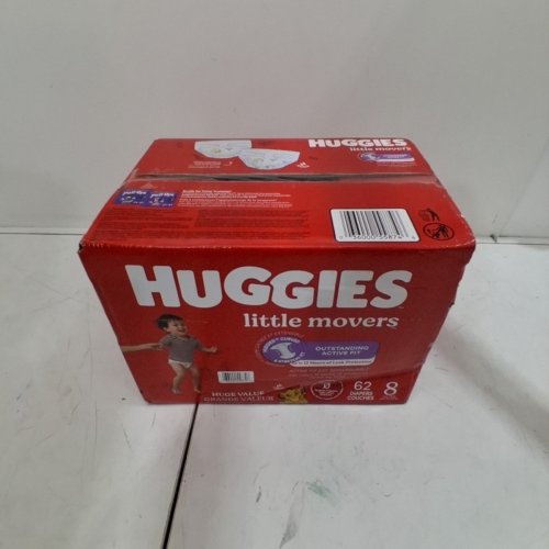 62PK HUGGIES LITTLE MOVERS DIAPERS - SIZE 8 image 2