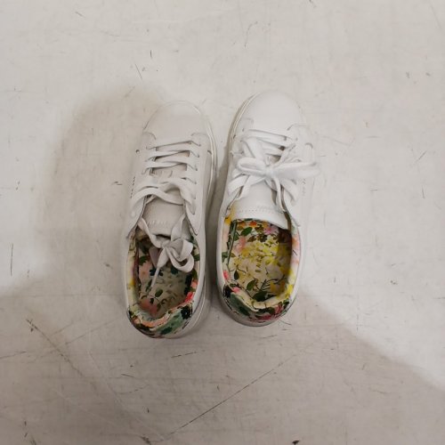WOMENS TED BAKER MAISIE LEATHER COURT SHOES - SIZE 7 - WHITE/FLORAL (STYLE: 3756607) image 2