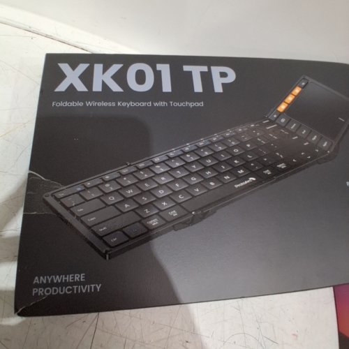 PROTOARC XK01 TP PORTABLE FOLDING BLUETOOTH KEYBOARD WITH TOUCHPAD FOR TRAVEL WITH TABLET/PHONE STAND & TRAVEL POUCH - BLACK image 3