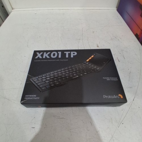PROTOARC XK01 TP PORTABLE FOLDING BLUETOOTH KEYBOARD WITH TOUCHPAD FOR TRAVEL WITH TABLET/PHONE STAND & TRAVEL POUCH - BLACK image 5