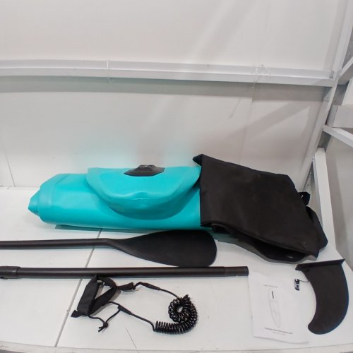 BODIOO INFLATABLE STAND UP PADDLE BOARDWIT HCARRYING BAF, FINS, LEASH & PADDLE - 10FT - BLUE / WHITE (MODEL: SUP-LJ305G) image 3