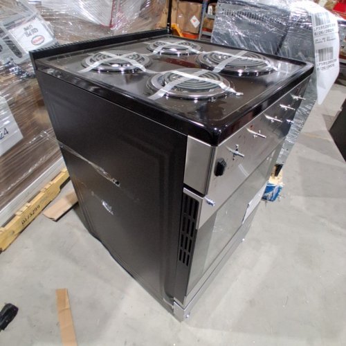 ELEMENT SLIDE-IN COIL STOVE RANGE WITH 4 BURNERS - 24" - 3.7 CU. FT - STAINLESS STEEL / BLACK (MODEL:EECR24MES-CA) image 4