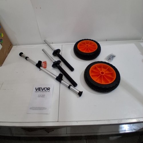 VEVOR ALUMINUM FOLDABLE KAYAK DOLLY/TRAILER CART - 10" WHEELS/280LBS MAX - BLACK/ORANGE - (MODEL: Y02017) image 2