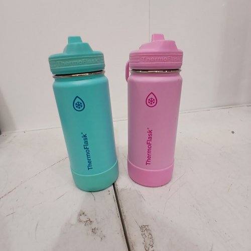 2PK THERMOFLASK STAINLESS STEEL BOTTLE - 16OZ - PINK/TEAL (MODEL:2880559) image 2