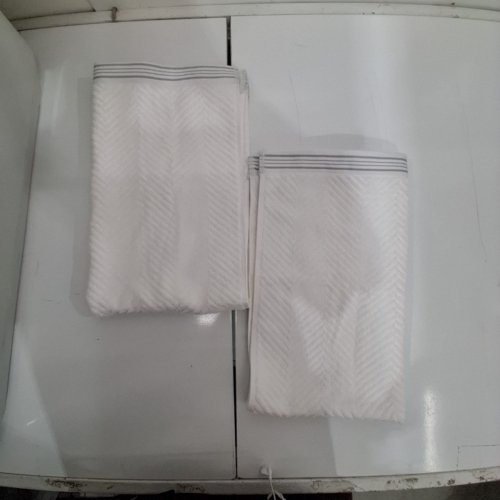 2PK CARO HOME 100% COTTON HAND TOWELS - 18" X 30" - WHITE HERRINGBONE (MODEL: 1945886) image 2