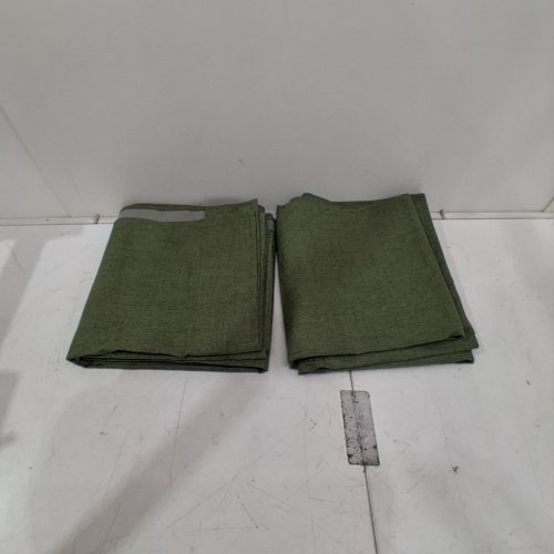 2 PANEL BLACKOUT CURTAINS WITH BACK TABS - 52" X 107" - GREEN image 2