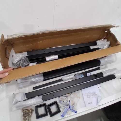 2PC GARVEE METAL 3-STEP STAIR HANDRAILS - 37.2" X 36.4" - BLACK (MODEL: PHO_11J9BZ0B) image 3