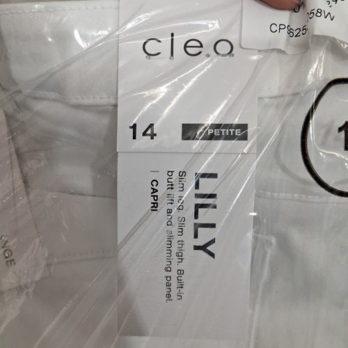 WOMENS CLEO LILLY DENIM CAPRI JEANS - PETITE SIZE 14 - WHITE (STYLE: 4000012107) image 2