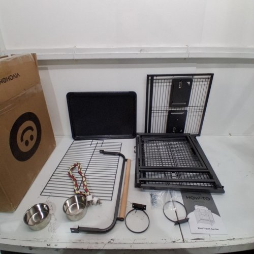 VIVOHOME WROUGHT IRON BIRD TRAVEL CARRIER CAGE - 19" - BLACK (MODEL: VH464) image 2