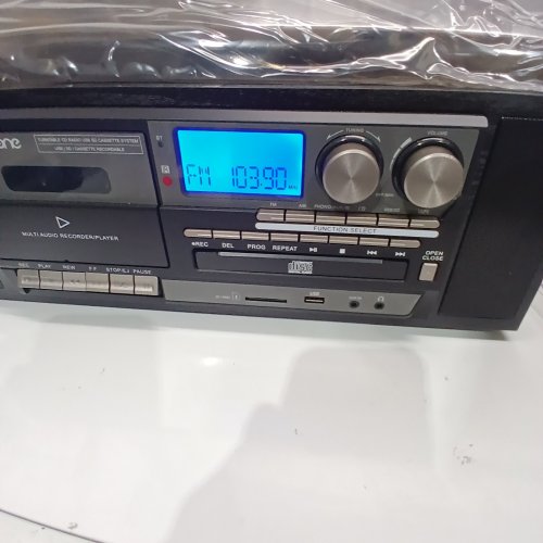 10-IN-1 LOOPTONE VINYL RECORD/CD/CASSETTE/BLUETOOTH/RADIO PLAYER WITH REMOTE - BLACK - (MODEL: TR-18FCD) image 2