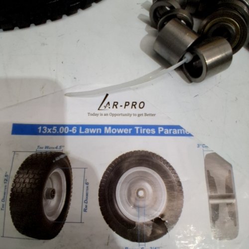 2PK AR-PRO LAWN MOWER TIRES - 13 X 5.00-6 - YELLOW/BLACK image 2
