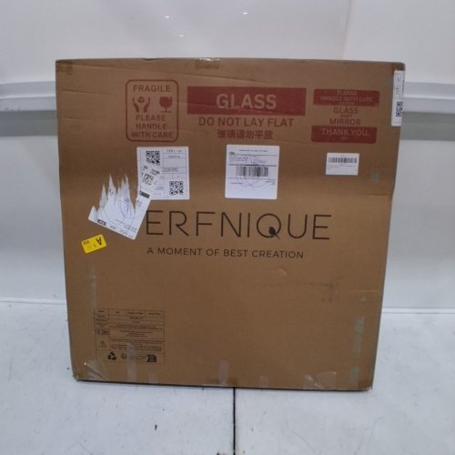 PERFNIQUE SCALLOPED ROUND MIRROR - 24" - BROWN WOOD - (MODEL: 2025-IRM-001) image 3