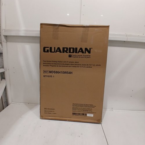 MEDLINE GUARDIAN ADJUSTABLE ALUMINUM 2-BUTTON FOLDING WALKER - 300LBS CAPACITY - GREY (MODEL: MDS86410W54H) image 3