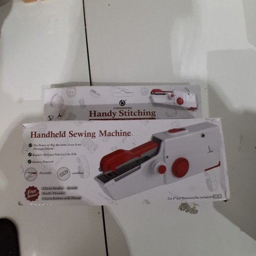 CHENSHENG HANDHELD PRE-THREADED SEWING MACHINE - WHITE/RED image 3