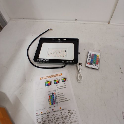 RIGIDON RGB LED OUTDOOR FLOOD LIGHT WITH 16 COLOR SETTINGS & REMOTE CONTROL - 50W, IP66 - 5" X 7" image 2