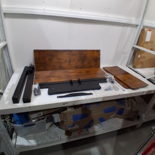 SIT-STAND ELECTRIC ADJUSTABLE COMPUTER DESK - 63.5" - BROWN AND BLACK image 2