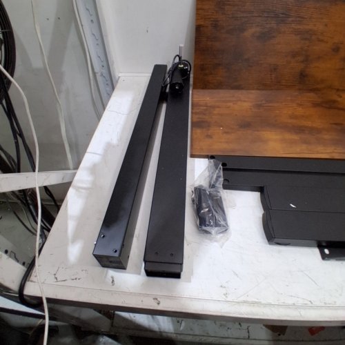 SIT-STAND ELECTRIC ADJUSTABLE COMPUTER DESK - 63.5" - BROWN AND BLACK image 4