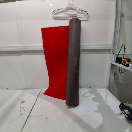 CARPET AISLE RUNNER WITH RUBBER BOTTOM - 3FT X 10FT - RED image 2