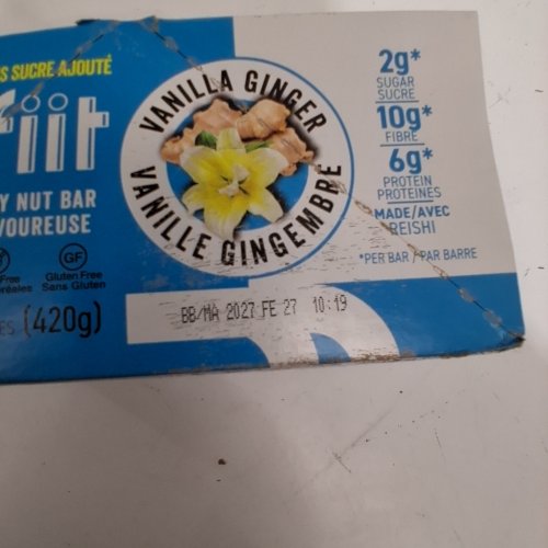 12PK YOFIIT CRUNCHY NUT BAR - NO ADDED SUGAR, 2G - 10G FIBRE, 6G PROTEIN - VANILLA GINGER image 2