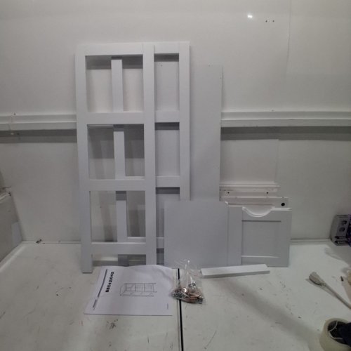VASAGLE WOODEN FLOOR CABINET WITH SHELF & 2 DRAWERS - WHITE (MODEL#: BBC42WT) image 6