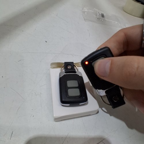 2PK RED BUTTON GARAGE DOOR OPENER REMOTE - GREY image 2
