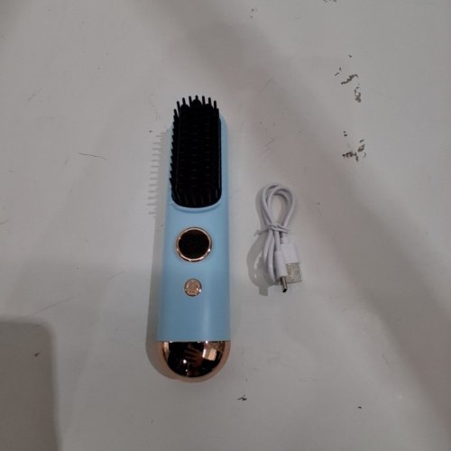 MGE MINI CORDLESS TRAVEL HAIR STRAIGHTENER BRUSH - 9 HEAT SETTINGS - BLUE (MODEL: MGE-031) image 4