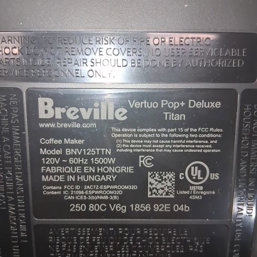 NESPRESSO VERTUO WITH AEROCCINO 3 - MATTE BLACK - (MODEL: ENV92BAECA) image 8